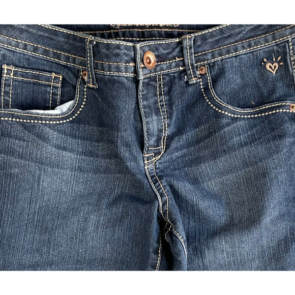 Justice Jeans Girls Size 14 1/2 Simply Low Capri Blue Denim Jeans - Picture 2 of 9